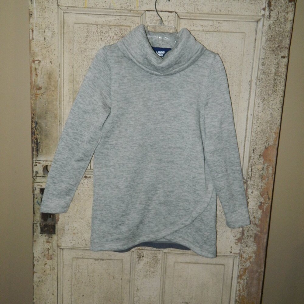 Lands' End Heathered Cowl Neck Pullover Top Size S 6-8 (K-11)
